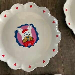 “Pillowfort” melamine plates, new from Target, set of 4, dog with beret